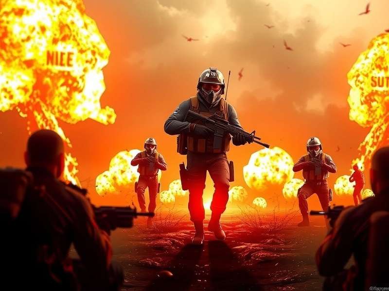 FPS Strike Ops Modern Arena intense multiplayer combat scene