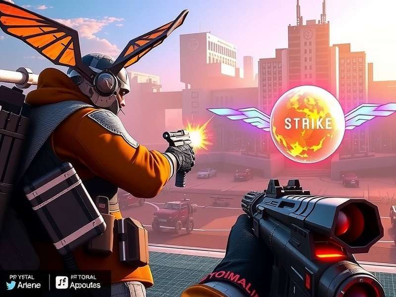 FPS Strike Ops Modern Arena Offline intense gameplay screenshot showing character in urban combat