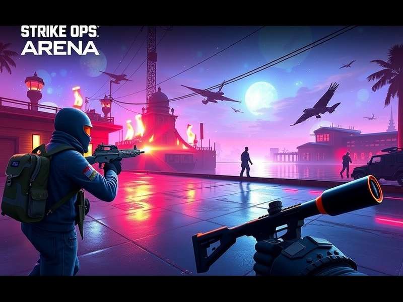 FPS Strike Ops Arena Moderna Gameplay Screenshot showing intense combat