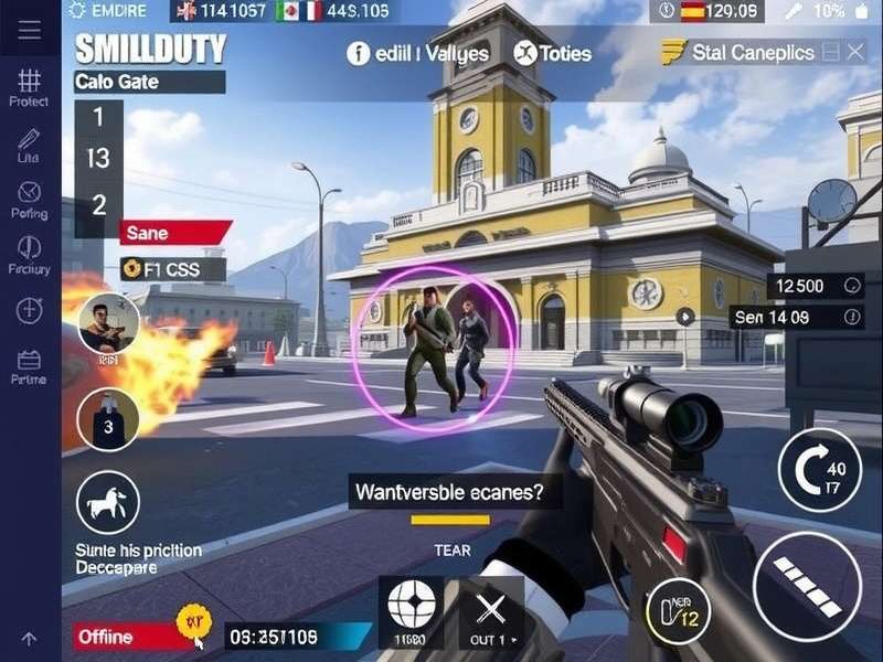 FPS Strike Ops Modern Arena gameplay showing intense multiplayer combat scene