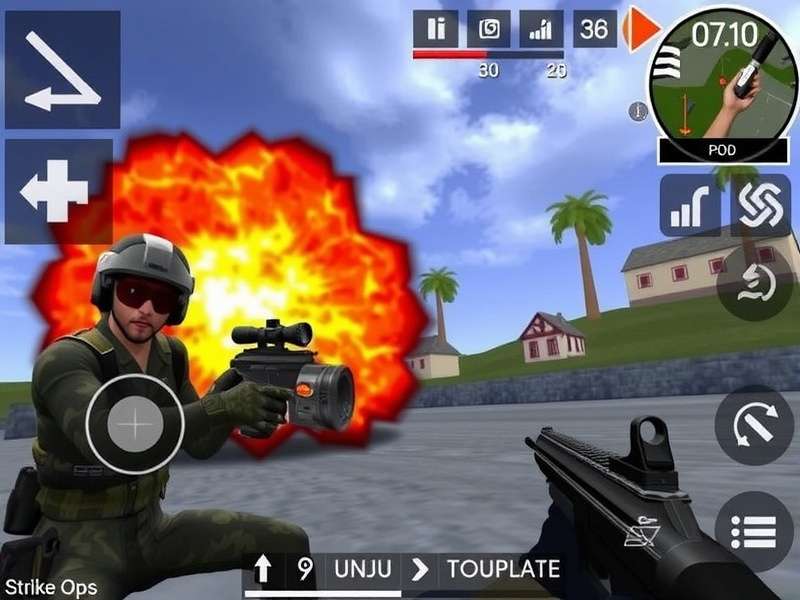 Fps Strike Ops Mod Apk Unlimited Everything gameplay on mobile showing modern arena combat