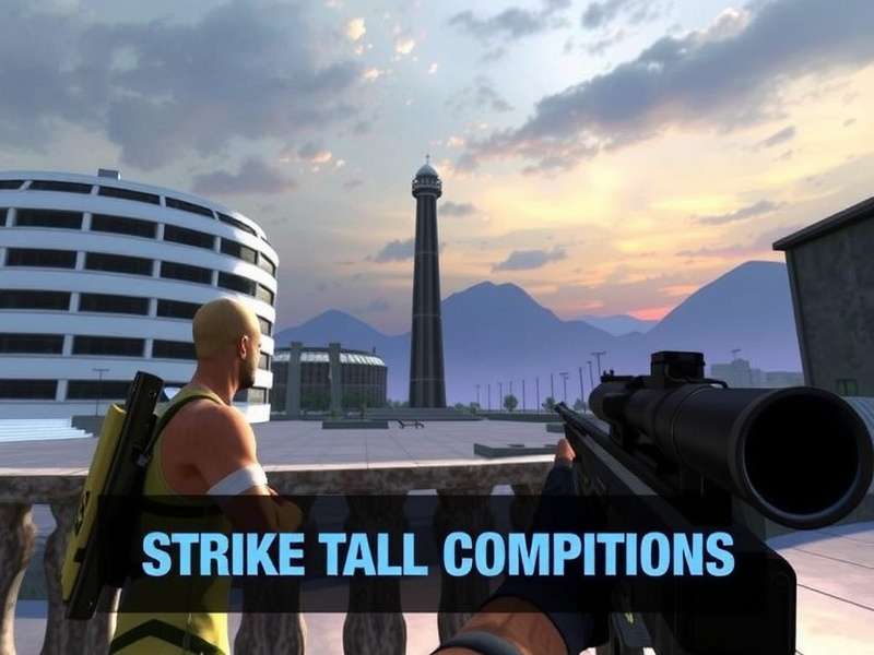 Fps Strike Ops Shooting Game gameplay screenshot showing intense Modern Arena combat with multiple players