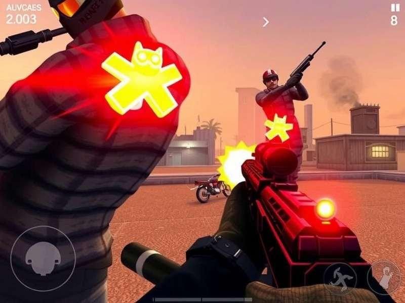 FPS Strike Ops Unlimited Money Latest Version gameplay screenshot showing modern arena combat with unlimited currency