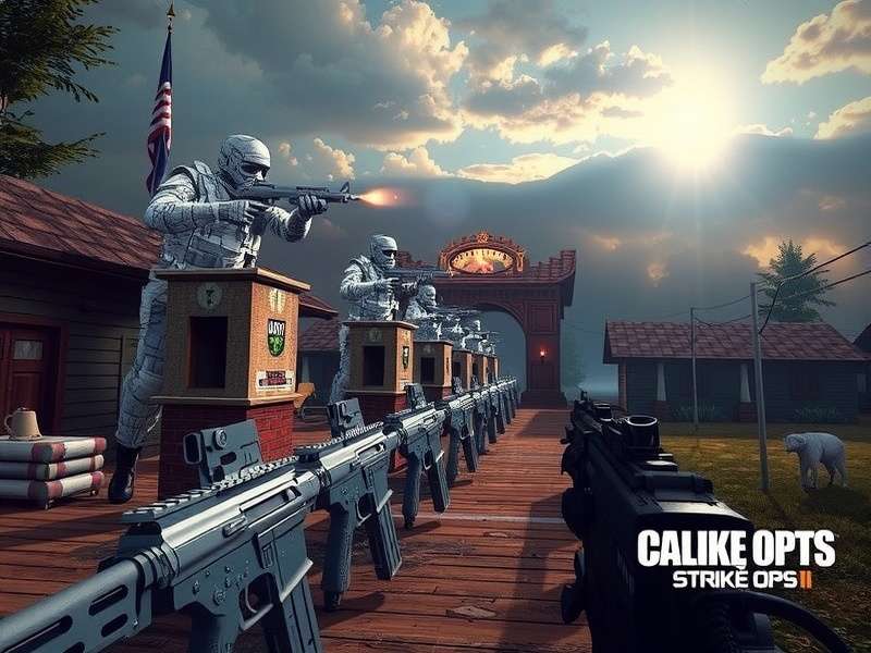 FPS Strike Ops Mod Game featuring modern arena combat with unlimited money and gems for Indian players