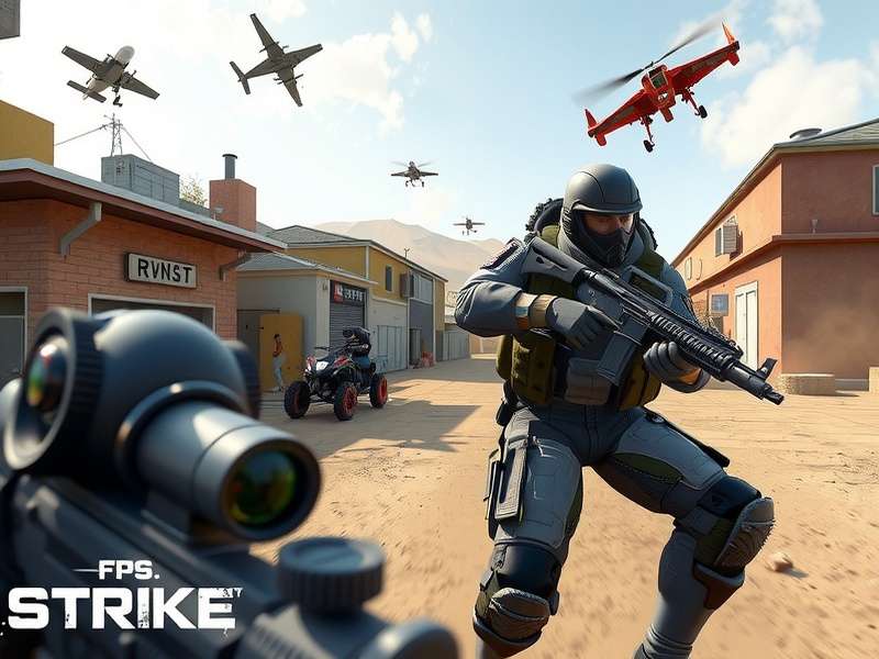 Fps Strike Modern Arena gameplay showcasing intense close-quarters combat and tactical positioning