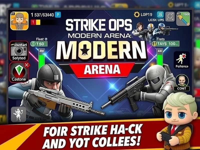 Fps Strike Ops Modern Arena Mod Apk Hack gameplay screenshot showing intense combat with unlimited ammo and money