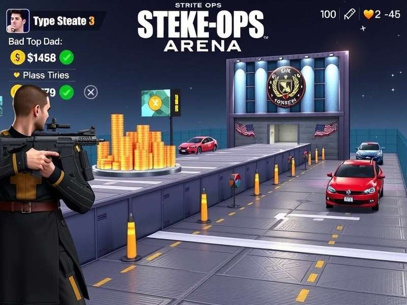 FPS Strike Ops Modern Arena gameplay with heavy weapons and tactical combat