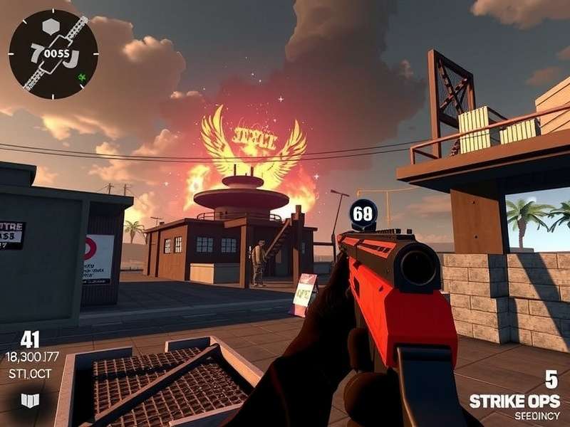 Fps Strike Ops Modern Arena banner showing intense multiplayer combat in India's favorite FPS Strike game