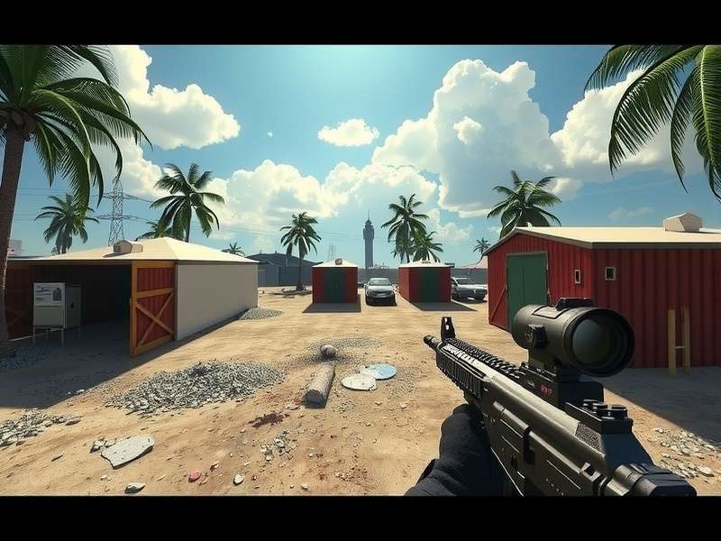 FPS Strike Ops Modern Arena gameplay screenshot showing intense combat action