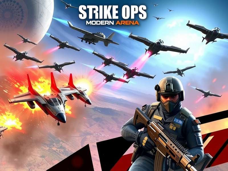 Fps Strike Ops Modern Arena gameplay action scene with soldiers and explosions