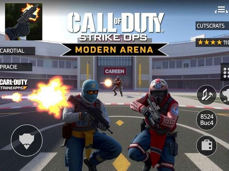 FPS Strike Ops Modern Arena gameplay action screenshot with weapons and soldiers