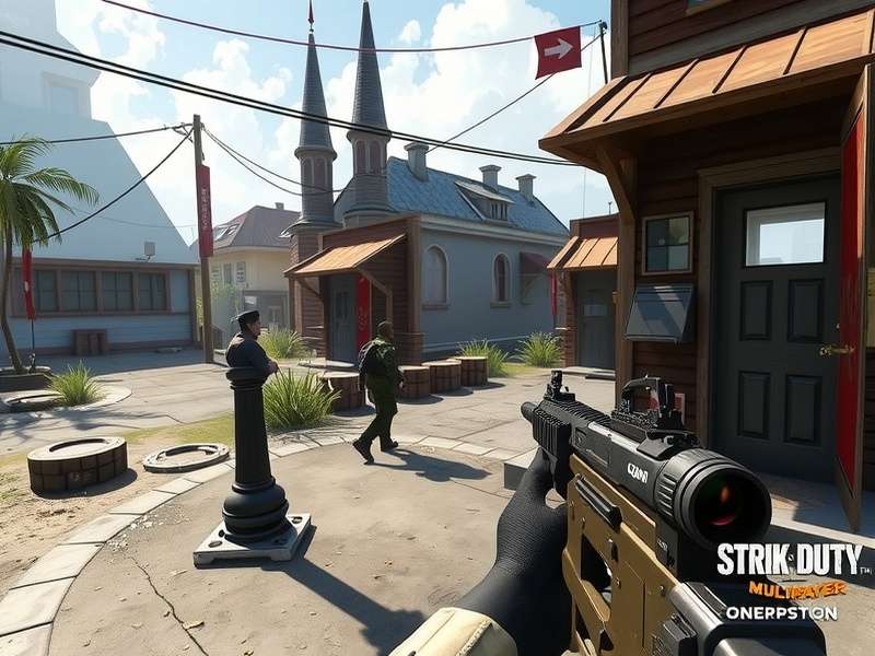 Fps Strike Ops Multiplayer intense combat screenshot showing tactical team action in modern arena